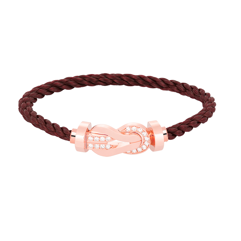 ??MIRA?¡¥CHANCE LARGE 8 FIGURE BUCKLE HALF DIAMOND BRACELET ROSE GOLD