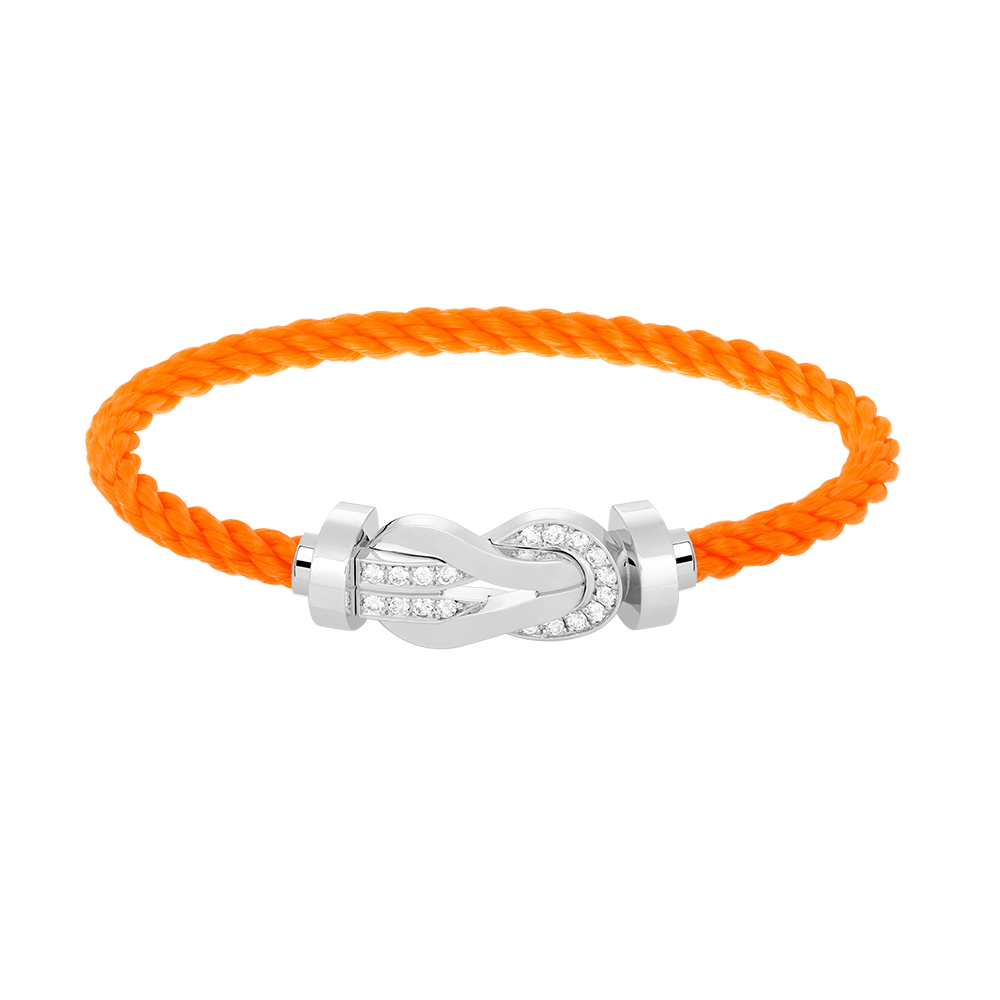 ??MIRA?¡¥CHANCE LARGE 8 FIGURE BUCKLE HALF DIAMOND BRACELET SILVER