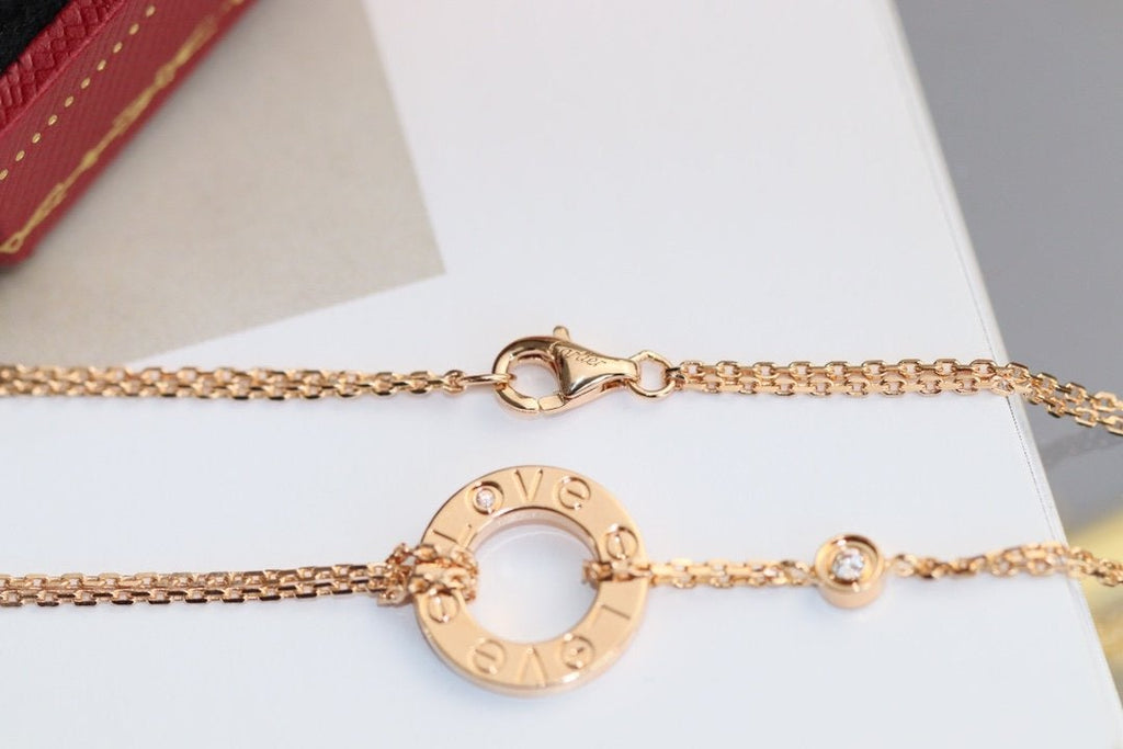 ??MIRA?¡¥LOVE NECKLACE ADJUSTABLE ROSE GOLD 2 DIAMOND