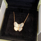 ??MIRA?¡¥BUTTERFLY GOLD MOP DIAMOND NECKLACE