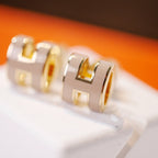??MIRA?¡¥MINI POP H GOLD EARRINGS GREY