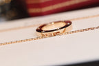 ??MIRA?¡¥LOVE NECKLACE 16MM 6 DIAMONDS PINK GOLD
