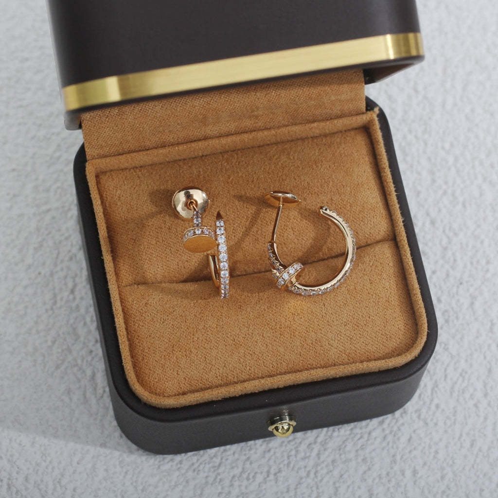 ??MIRA?¡¥JUSTE EARRINGS 12.75MM PINK GOLD DIAMOND