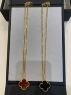 ??MIRA?¡¥CLOVER 25MM NECKLACE GOLD CARNELIAN