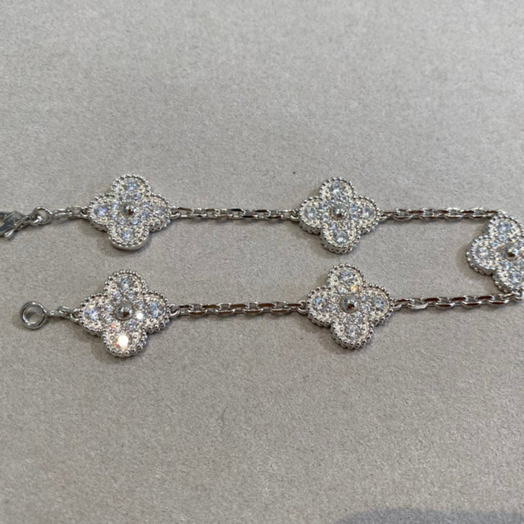 [MIRA] New  CLOVER 5 MOTIF FULL DIAMOND BRACELET COLLECTION