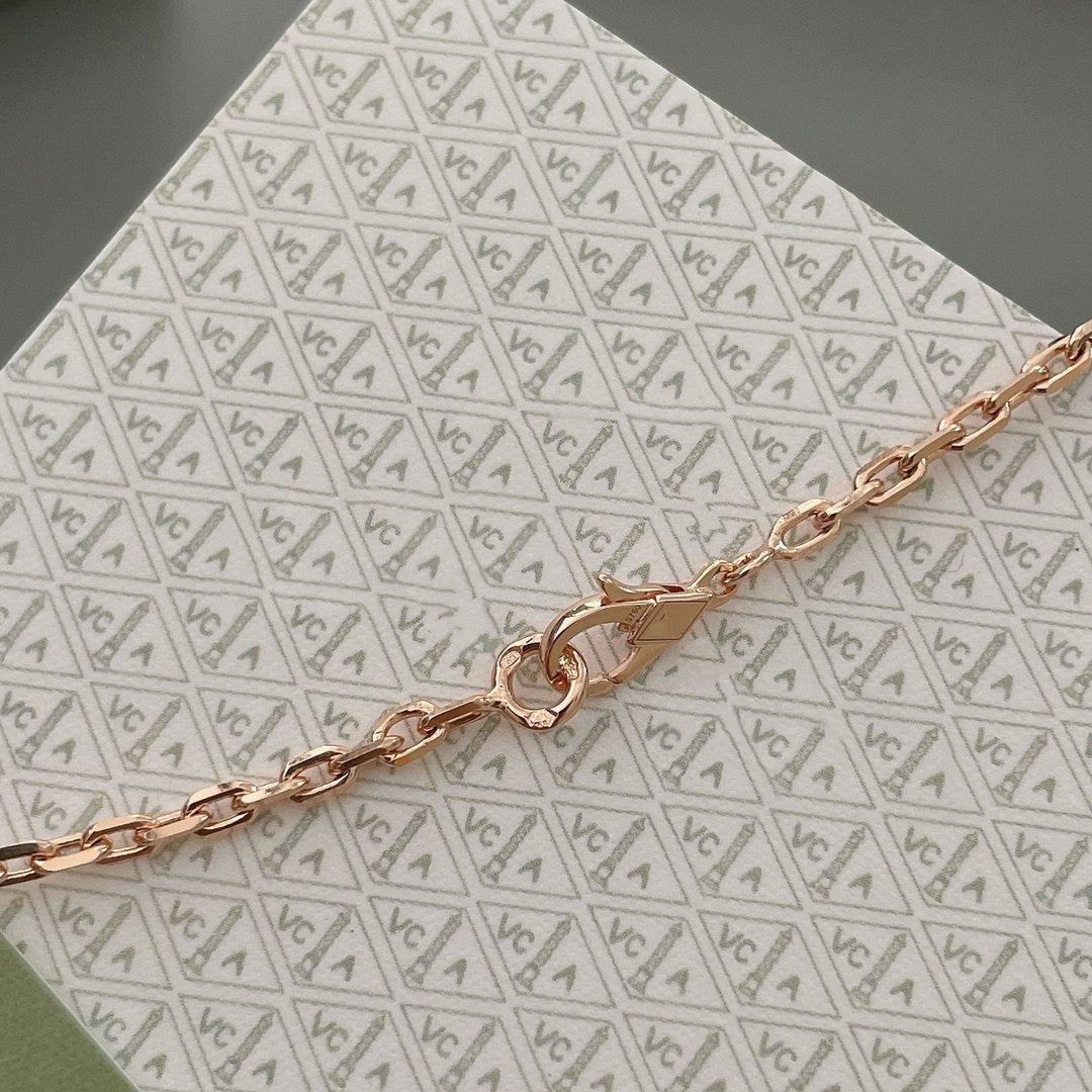 ??MIRA?¡¥LUCKY SPRING 15 MOTIFS ROSE GOLD NECKLACE