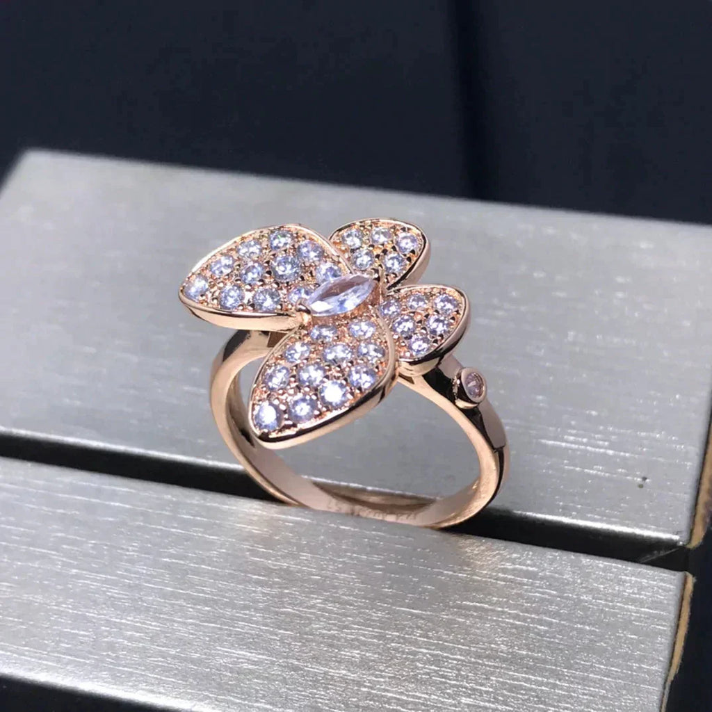 ??MIRA?¡¥BUTTERFLY PINK GOLD DIAMOND RING