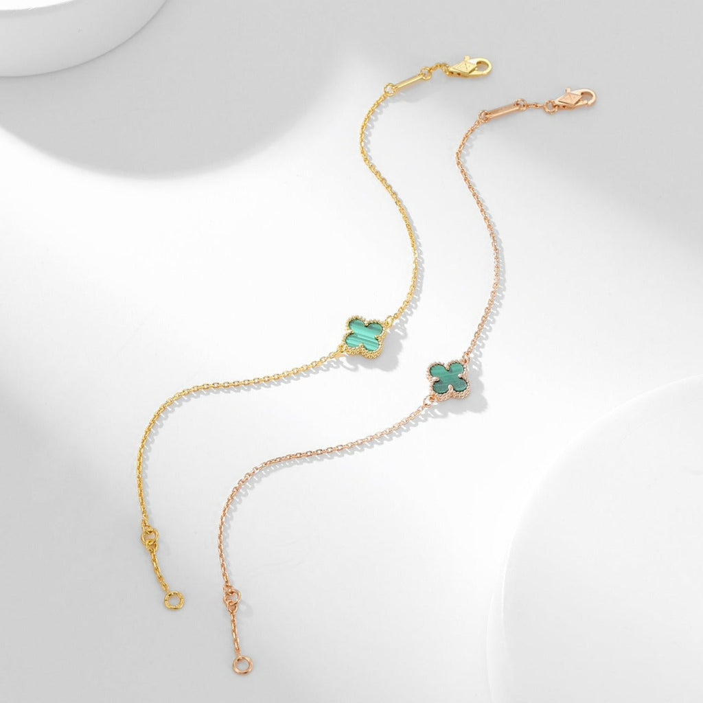 ??MIRA?¡¥CLOVER BRACELET MALACHITE 1 MOTIF