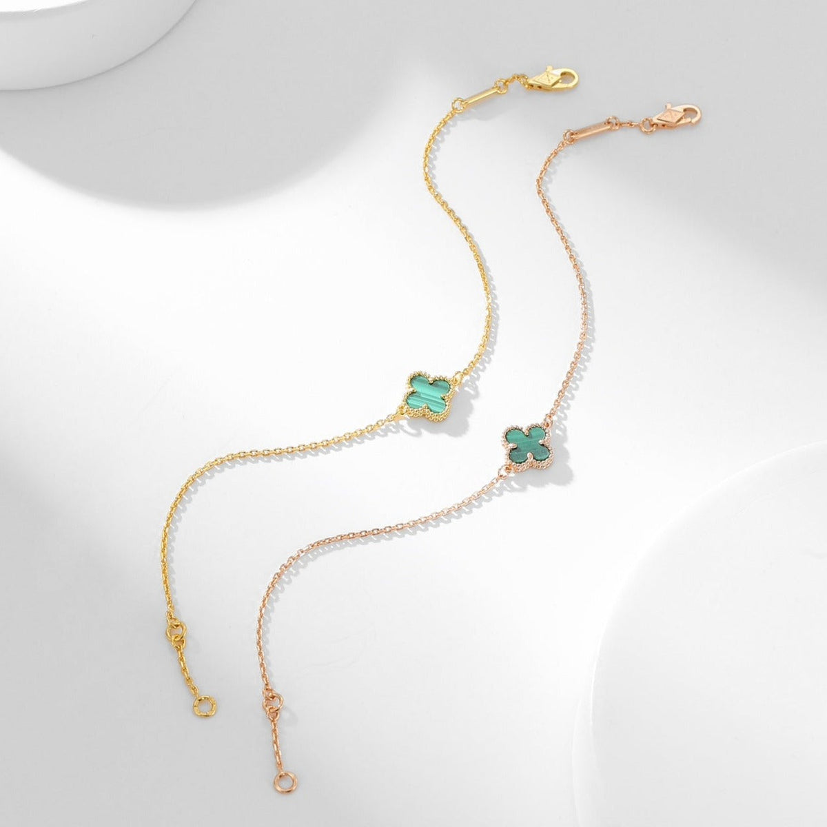 ??MIRA?¡¥CLOVER BRACELET MALACHITE 1 MOTIF