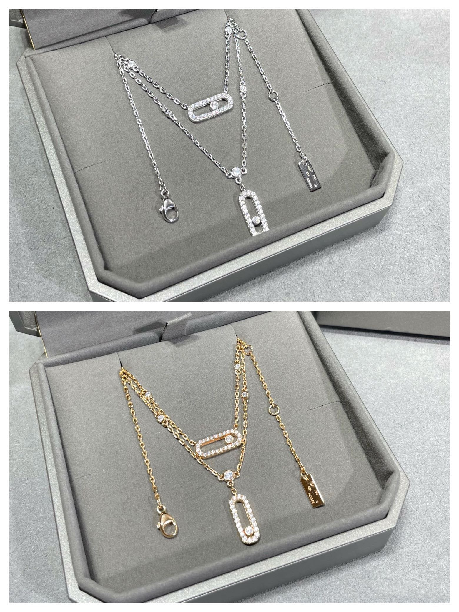 [MIRA] MOVE 2 ROW DIAMOND NECKLACE