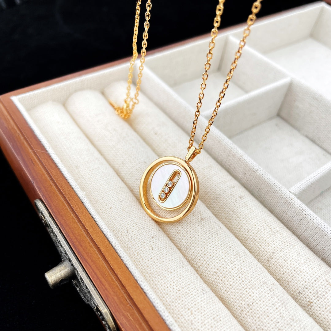 [MIRA]  MOVE MOP PINK GOLD NECKLACE