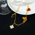 ??MIRA?¡¥LUCKY SPRING 5 MOTIF GOLD BRACELET