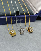 ??MIRA?¡¥BEE LOVE DIAMOND PAVED 3 ROW NECKLACE