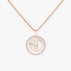 [MIRA]  MOVE 1 DIAMOND WHITE MOTHER OF PEARL PINK GOLD DIAMOND NECKLACE