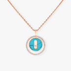 [MIRA]  MOVE 1 DIAMOND TURQUOISE PINK GOLD DIAMOND NECKLACE