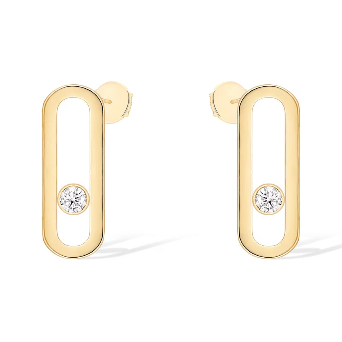 [MIRA] MOVE UNO SMALL 1 DIAMOND EARRINGS