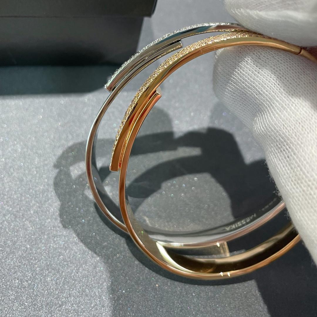 [MIRA]Move Noa Rose Gold Pavé Diamond Bangle Bracelet