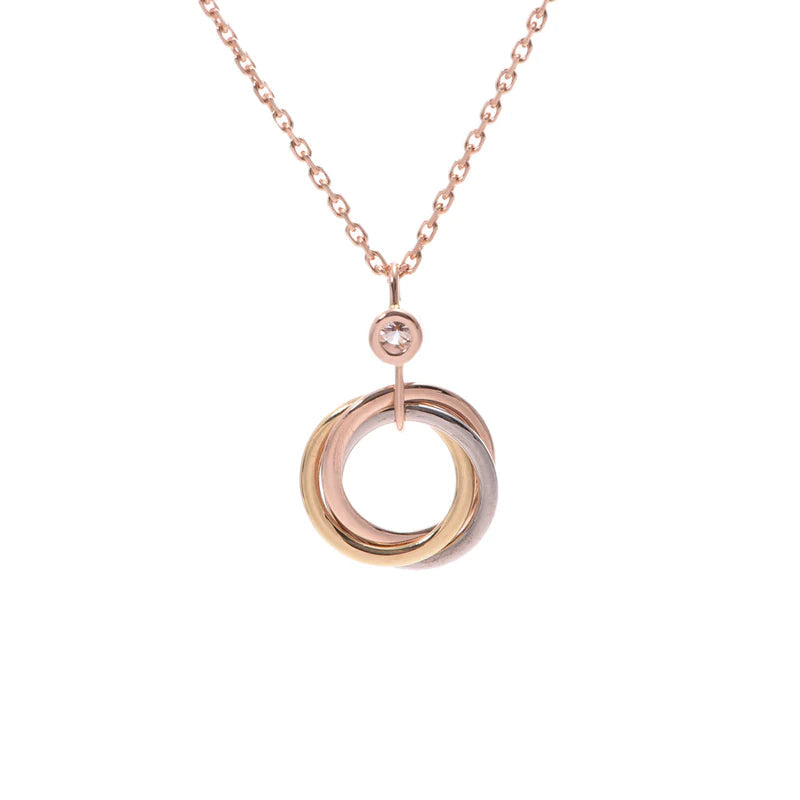 ??MIRA?¡¥TRINITY SILVER GOLD PINK GOLD NECKLACE