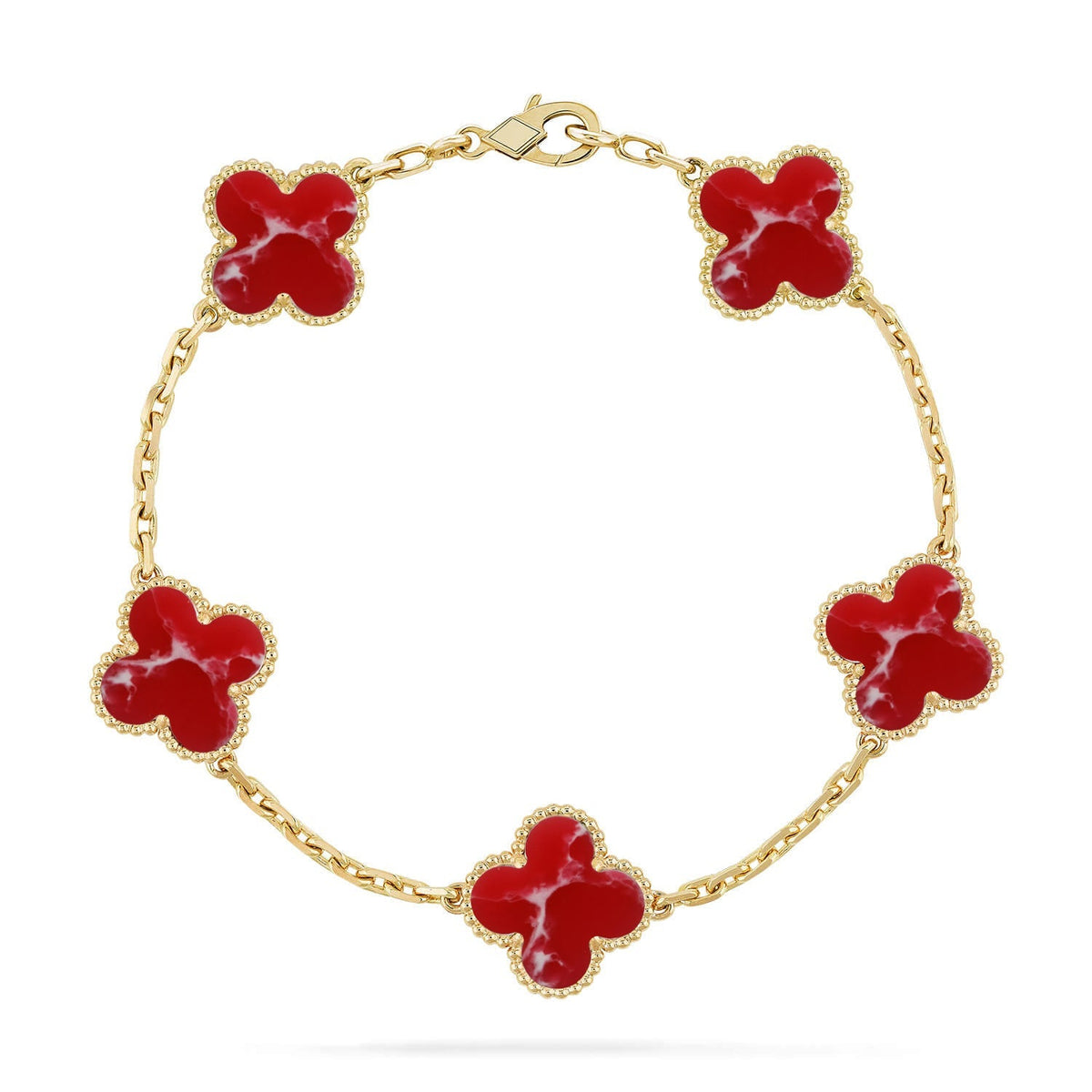 [MIRA]New CLOVER 5 MOTIF RED PATTERN BRACELET COLLECTION