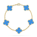 [MIRA]New CLOVER 5 MOTIF BLUE AGATE BRACELET COLLECTION