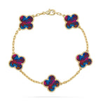[MIRA]New CLOVER 5 MOTIF COLOR GEMSTONES BRACELET COLLECTION