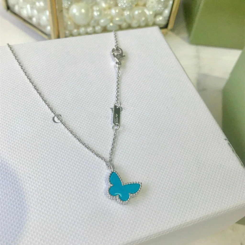 ??MIRA?¡¥BUTTERFLY TURQUOISE BUTTERFLY BRACELET SILVER