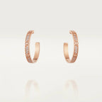 ??MIRA?¡¥LOVE DIAMOND PINK GOLD HOOP EARRINGS