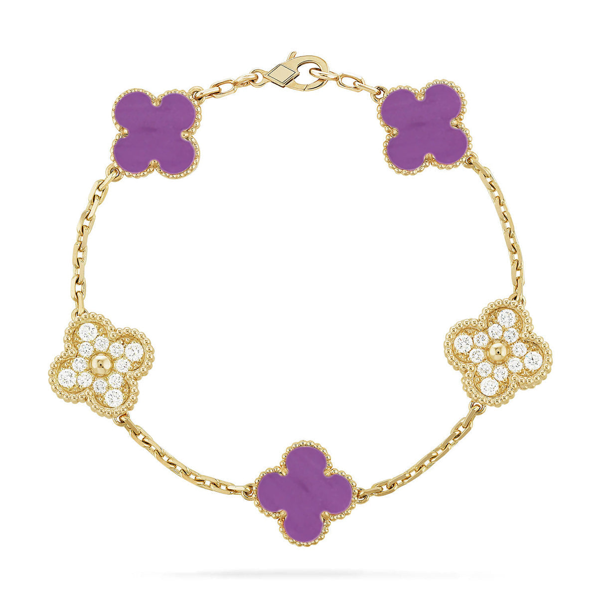 [MIRA]New  CLOVER 5 MOTIF VIOLET BRACELET COLLECTION