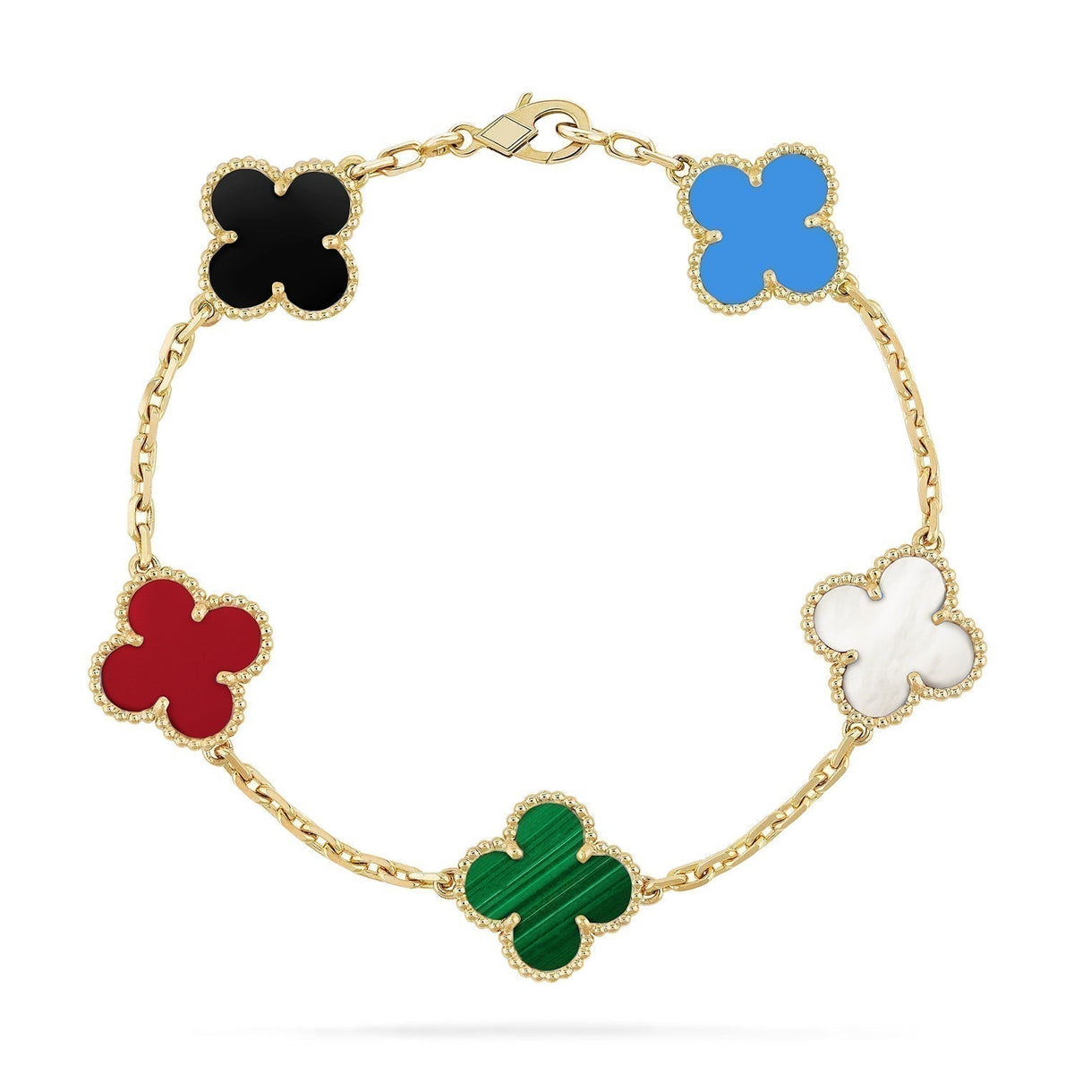 [MIRA]New CLOVER 5 MOTIFS MULTICOLOR BRACELET