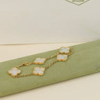 [MIRA]New CLOVER WHITE PEARL MOP 5 MOTIF BRACELET COLLECTION