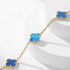 ??MIRA?¡¥CLOVER 10 MOTIFS BLUE AGATE NECKLACE