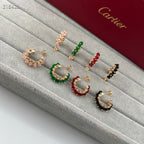 [MIRA] NEW COLORED GEMSTONE COLLECTION SMALL HOOP EARRINGS