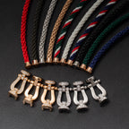 ??MIRA?¡¥FORCE LARGE HORSESHOE HALF DIAMOND BRACELET GOLD