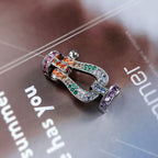 ??MIRA?¡¥FORCE LARGE HORSESHOE  COLORED DIAMOND BRACELET ROSE GOLD