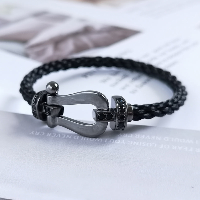 ??MIRA?¡¥FORCE LARGE SERIES HORSESHOE BLACK SAMURAI BRACELET
