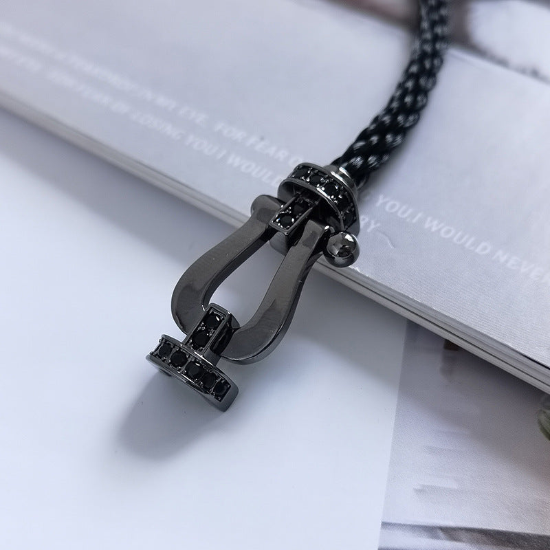 ??MIRA?¡¥FORCE LARGE SERIES HORSESHOE BLACK SAMURAI BRACELET