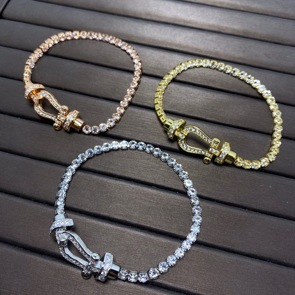 ??MIRA?¡¥FORCE  LARGE HORSESHOE FULL DIAMOND TENNIS BRACELET