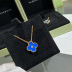??MIRA?¡¥CLOVER 15MM DIAMOND AND BLUE AGATE NECKLACE