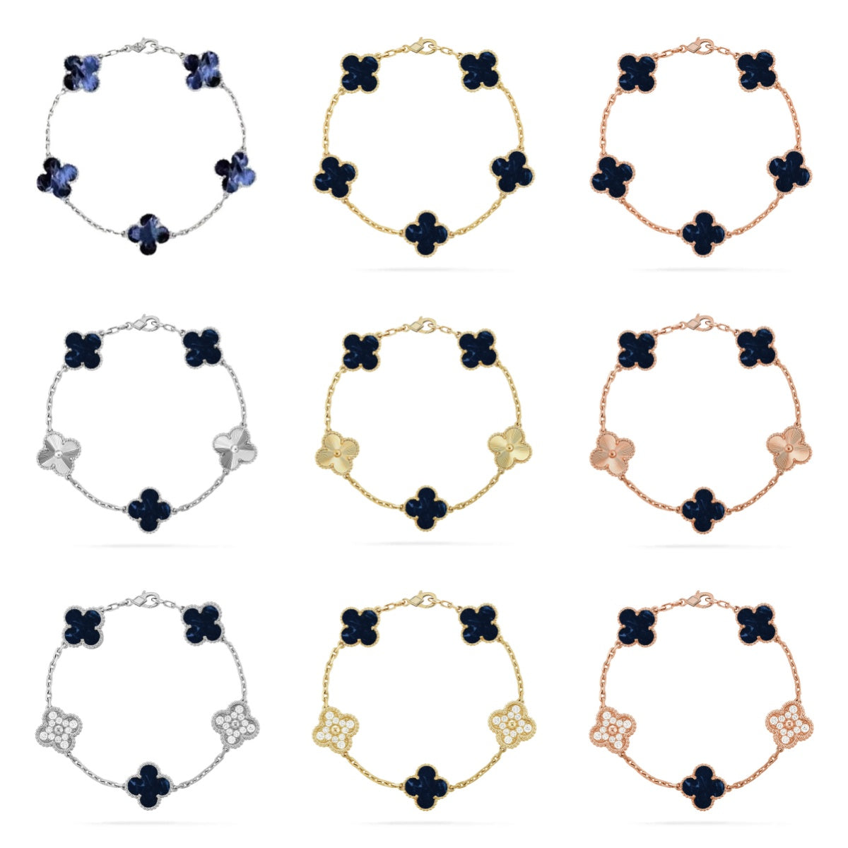 [MIRA]New CLOVER 5 MOTIF PIETERSITE BRACELET COLLECTION
