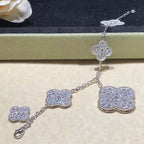 ??MIRA?¡¥CLOVER 6 MOTIFS SILVER DIAMOND BRACELET