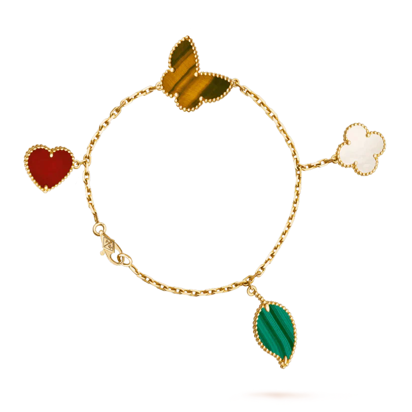 ??MIRA?¡¥LUCKY SPRING 5 MOTIF GOLD BRACELET
