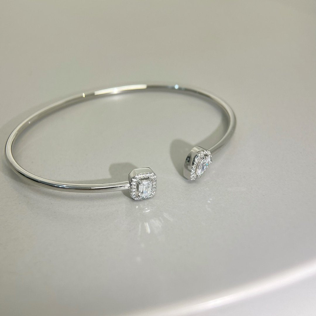 [MIRA] JONC FLEX MY TWIN TOI & MOI SILVER DIAMOND BRACELET