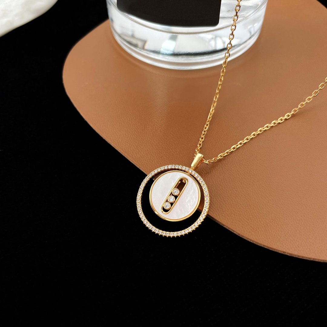 [MIRA]  MOVE MM NACRE BLANCHE DIAMOND NECKLACE