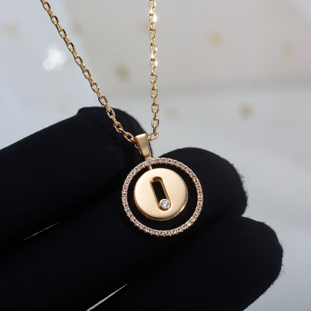 [MIRA]  MOVE PM NECKLACE PINK GOLD DIAMOND