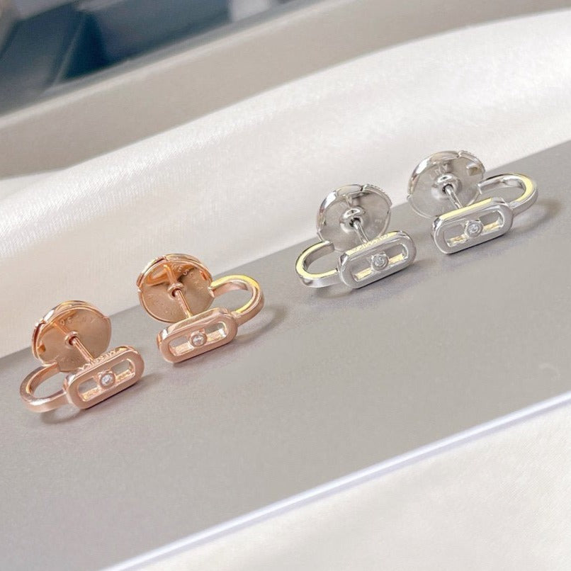 [MIRA] CREOLES MOVE UNO MINI 1 DIAMOND EARRINGS