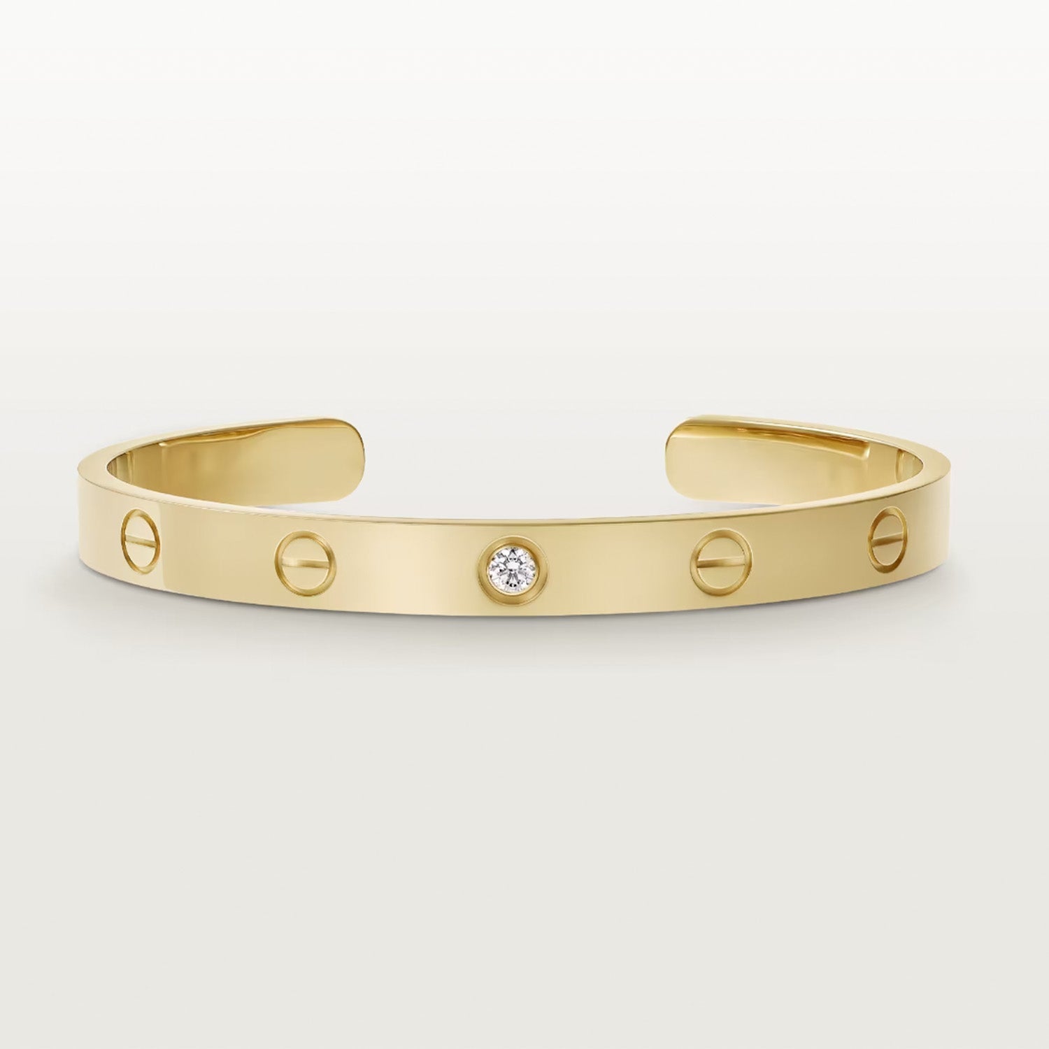 ??MIRA?¡¥LOVE BRACELET 6.1MM 1 DIAMOND OPEN CUFF