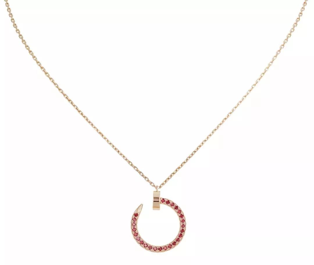 ??MIRA?¡¥JUSTE NECKLACE GOLD RED DIAMONDS