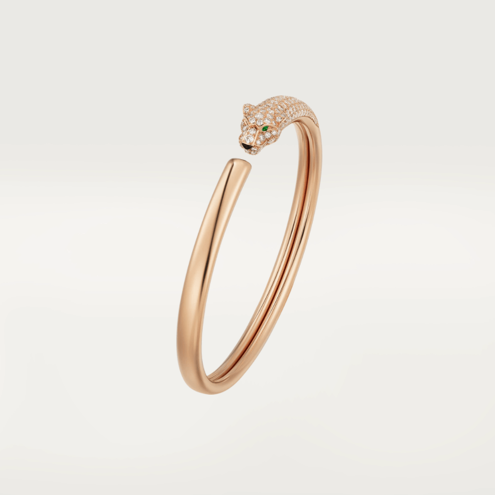 ??MIRA?¡¥PANTHERE ROSE GOLD DIAMOND OPEN BRACELET