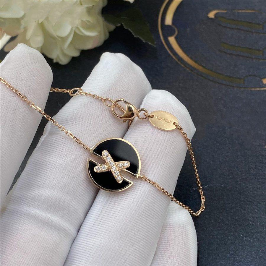 ??MIRA?¡¥JEUX DE BRACELET ONYX PINK GOLD DIAMOND