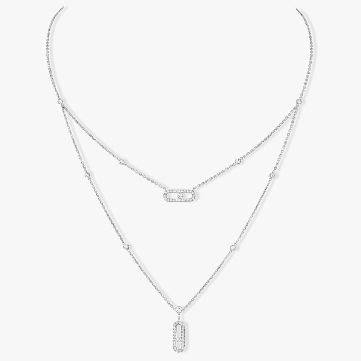 [MIRA] MOVE 2 ROW DIAMOND NECKLACE
